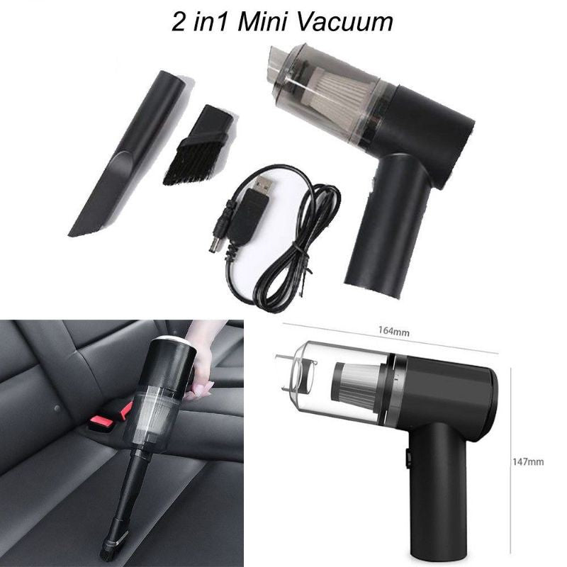 2-in-1 Portable Car Vacuum Cleaner