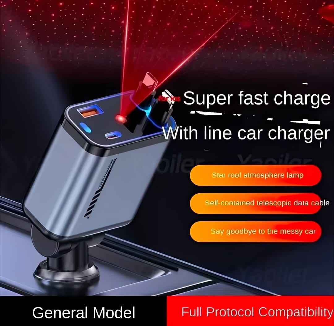 4-in-1 Car Charger | 20W Fast Charging | Starlight Design |