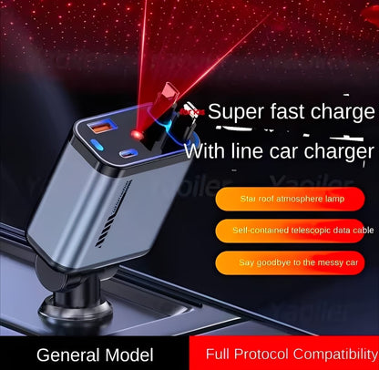 4-in-1 Car Charger | 20W Fast Charging | Starlight Design |